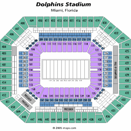 Dolphin Stadium Seating Chart